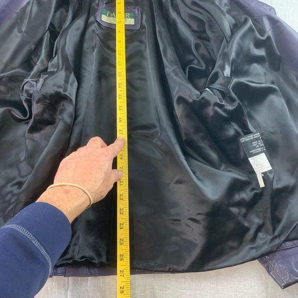 Vintage Danier sport leather coat 90s purple size medium Moto style - Picture 11 of 15